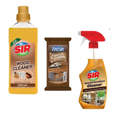 SET - 1 SERVETELE  MOBILA 20BUC + 1 SOLUTIE SPRAY  MOBILA  750ML + 1 SOLUTIE PARCHET 1L