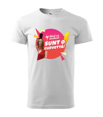 TRICOU DA-TI CU REVENEALA, SUNT O CURVETTA, ALB