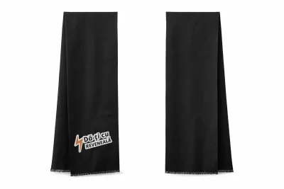Fular bărbătesc elegant – negru, 177×30 cm, cu logo REVENEALĂ