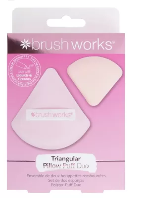 BRUSH WORKS PUF TRIUNGHIULAR PENTRU PUDRA SET 2 BUCATI