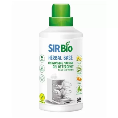 SIR BIO HERBAL DETERGENT PENTRU MASINA DE SPALAT VASE CU LAMAIE, PORTOCALA, EUCALIPT SI ULEI ESENTIAL 1L
