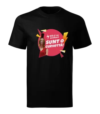 TRICOU DA-TI CU REVENEALA, SUNT O CURVETTA, NEGRU