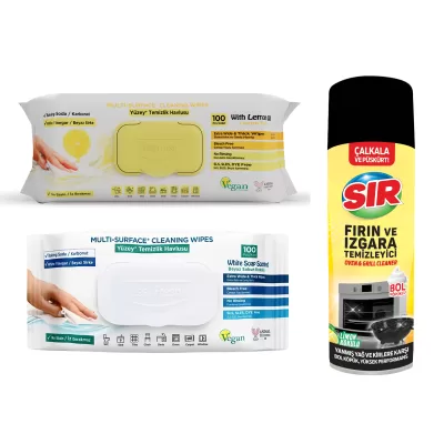 SET PROMO - 1 x DEGRESANT SPRAY SPUMA 500ML + 1 x SERVETELE OTET SI BICARBONAT GALBEN 100BUC/PACHET + 1 x SERVETELE OTET SI BICARBONAT ALBASTRU  100BUC/PACHET