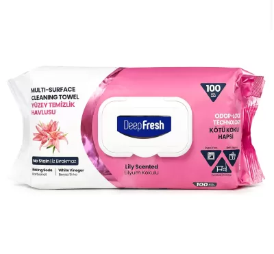 SERVETELE CU BICARBONAT SI OTET   CRINI ( PINK)Deep Fresh 100 bucăți